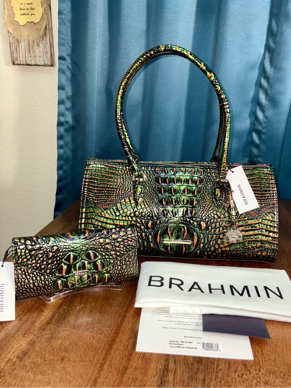 Brahmin NWT Sophia & Veronica - Samba Melbourne - Deep Green & Copper